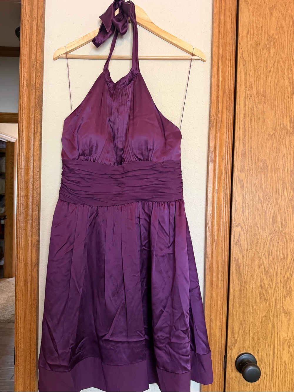 Adrianna Papell One-Shoulder Satin Cocktail Dress - Plum